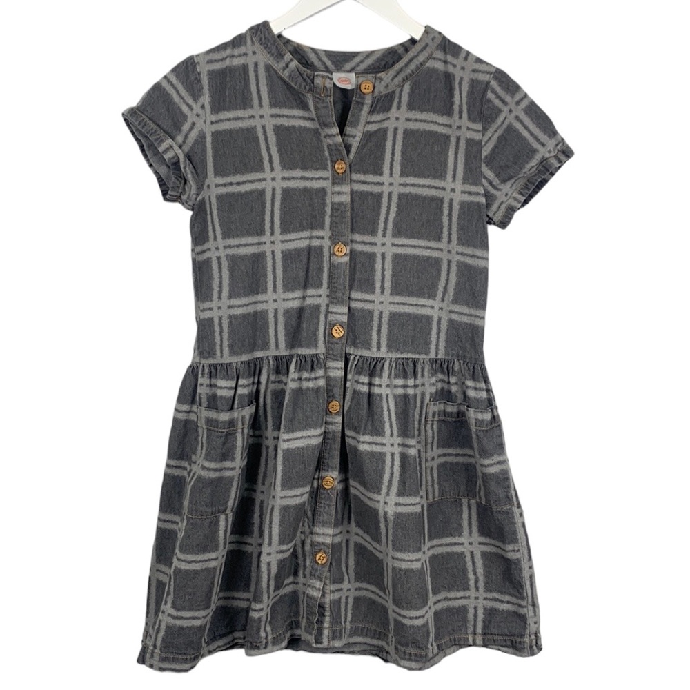 Wonder Nation Girls Plaid Faux Button Down Casual Summer Dress Size Large 10-12